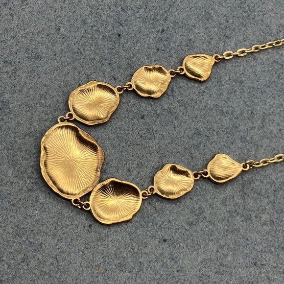 Organic Shaped Gold Necklace As Is Graduated Adjustable Chain Link Lobster Claw - Picture 11 of 11